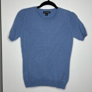 State Cashmere - 100% Cashmere Blue Short Sleeved Sweater Top - XS